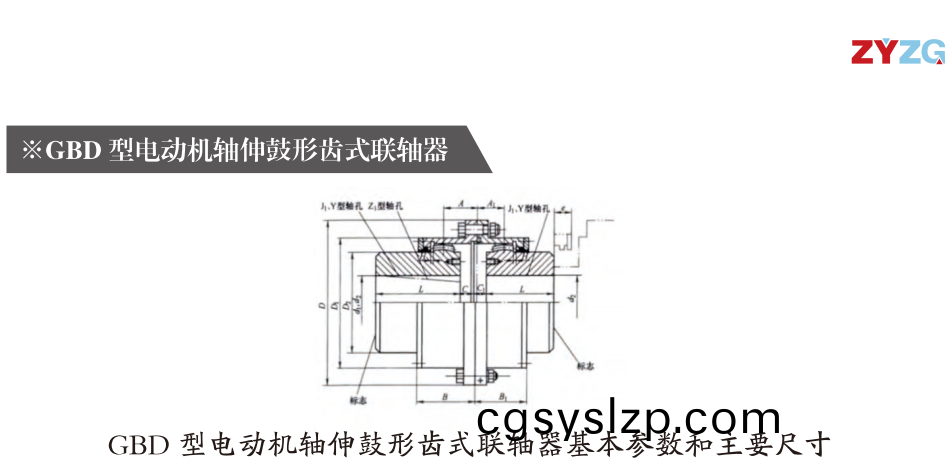 GBD  型電動(dòng)機(jī)軸伸鼓形齒式聯(lián)軸器
