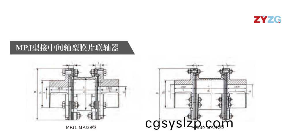 MPJ型接中間軸型膜片聯(lián)軸器